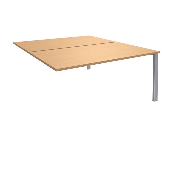 0404000122456-Bureau Bench IRIS - L180 cm - Plan suivant - Pieds aluminium - plateau imitation Hêtre--0