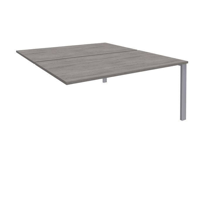 0404000122258-Bureau Bench IRIS - L140 cm - Plan suivant - Pieds aluminium - plateau imitation Chêne gris--0