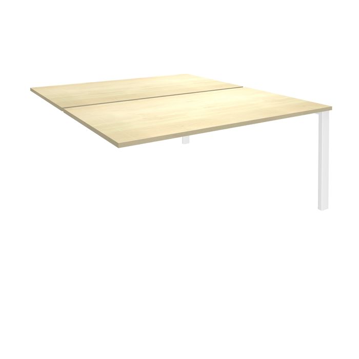 0404000122265-Bureau Bench IRIS - L140 cm - Plan suivant - Pieds blanc - plateau imitation Erable--0