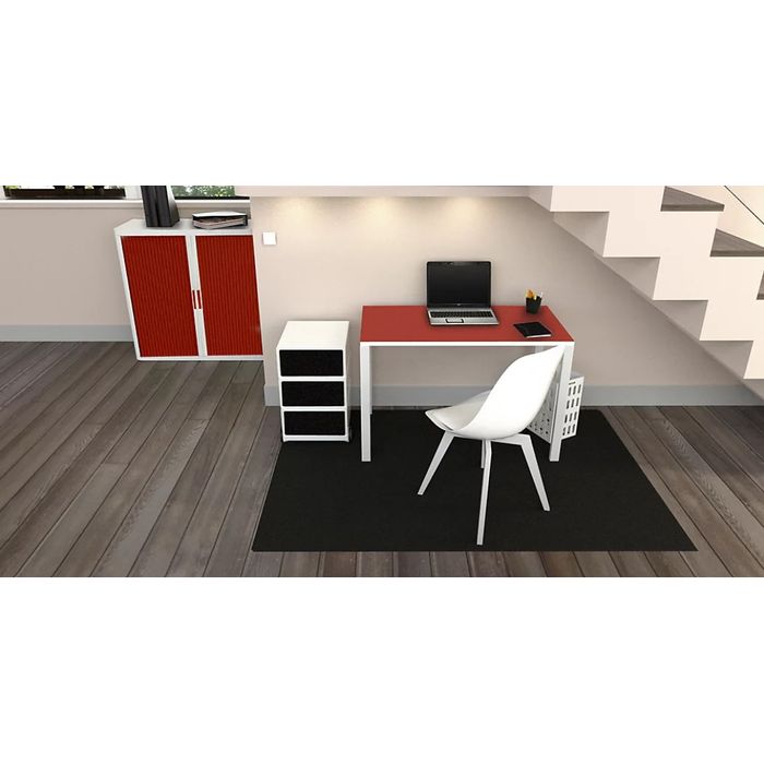 3660141251906-Bureau compact EASYDESK - L114 x P60 cm - Rouge--1