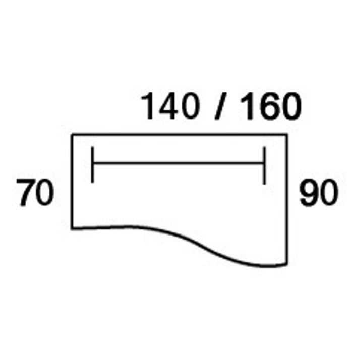 3253310150010-Bureau droit IDRA - Vague à droite - L160 cm - Pieds alu - plateau imitation Merisier--1