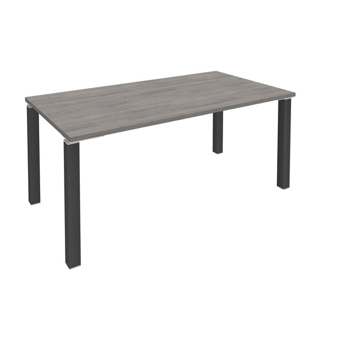 3253310164031-Bureau droit EXPRIM - L180 cm - Plateau imitation Chêne gris - Pieds carbone--0