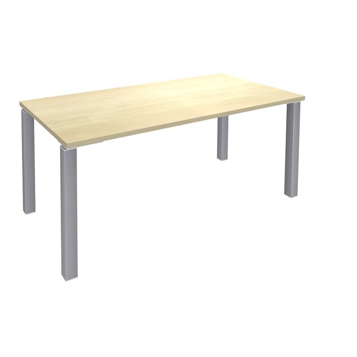 3253310163652-Bureau droit EXPRIM - L120 cm - Plateau imitation Erable - Pieds alu--0