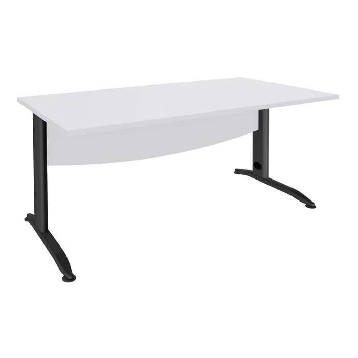 2012348122519-Bureau droit IDRA - L80 cm - Pieds anthracite - plateau Blanc perle--0