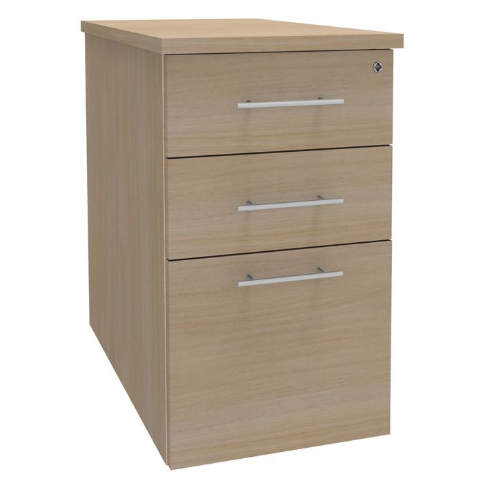 0404000124344-Caisson bout de bureau IRIS - L43 x P80 cm - imitation Chêne clair--0