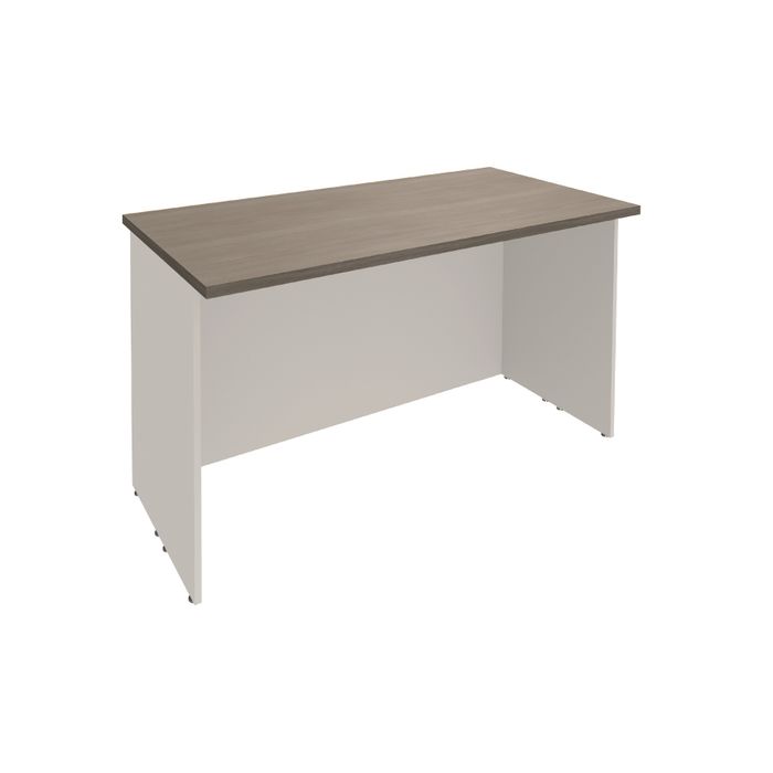 3253310161245-Banque d'accueil LUMINA - sans réhausse - L80 x H75 x P80 cm - Finition chêne gris/blanc--0