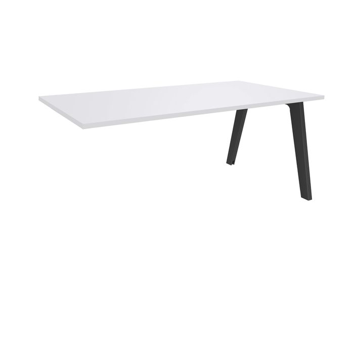 3253310162242-Bureau simple STEELY - L120 cm - Bureau suivant - Pieds carbone - plateau Blanc perle--0