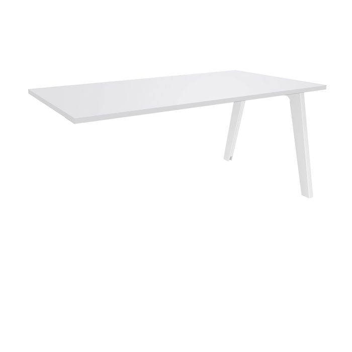 3253310162235-Bureau simple STEELY - L120 cm - Bureau suivant - Pieds blanc - plateau Blanc Perle--0