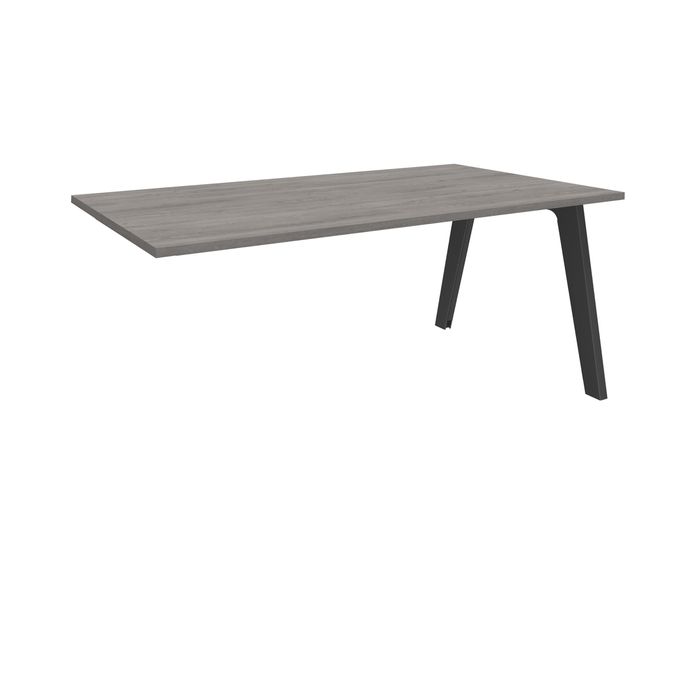 3253310162280-Bureau simple STEELY - L120 cm - Bureau suivant - Pieds carbone - plateau imitation Chêne gris--0