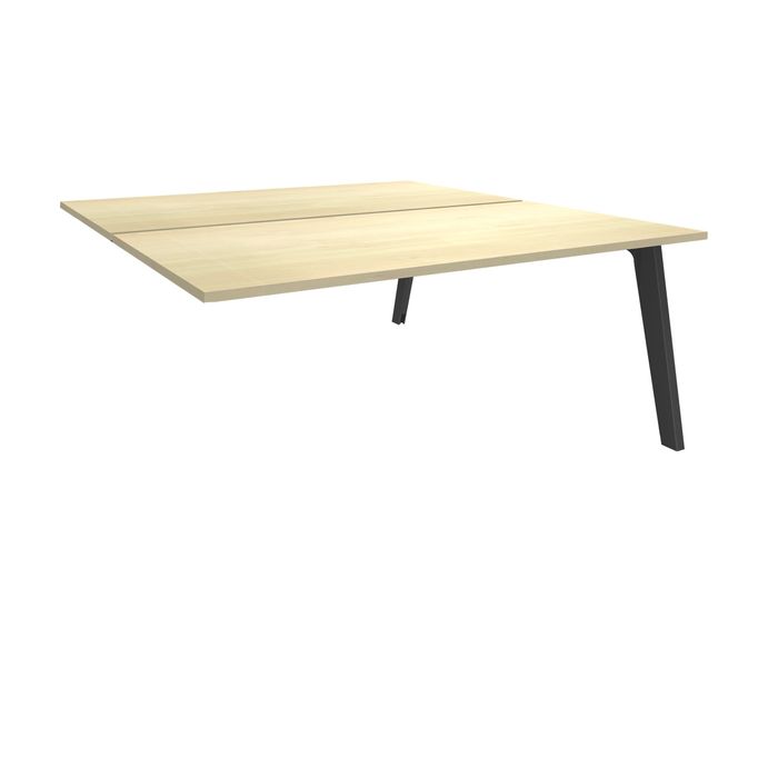 3253310163249-Bureau double STEELY - L180 cm - Double face Suivant - Pieds carbone - plateau imitation Erable--0