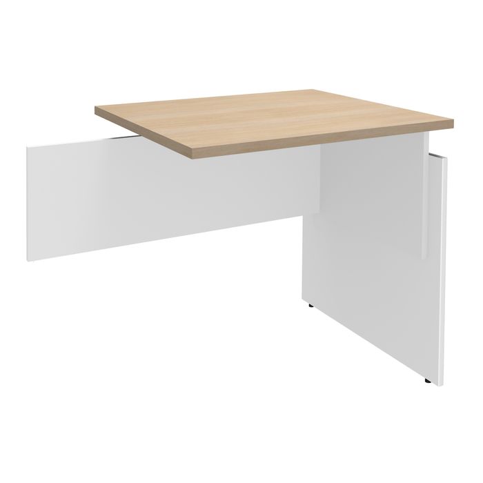 3253310147508-Retour direct pour Bureau INEO JET UP Bureau Vallée - Réglable en hauteur - L80 x H74/78/82 x P60 cm - Pieds Blanc/blanc - plateau imita--0