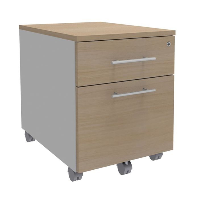 3253310153141-Caisson mobile INEO JET UP Bureau Vallée - L43 x H56 x P60 cm - 2 Tiroirs dont 1 dossier suspendu - façade imita--0