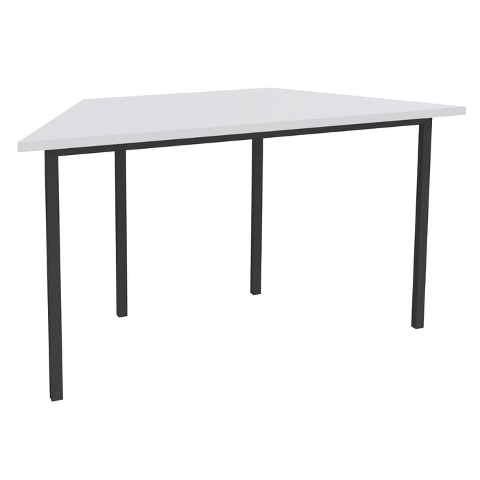 3253310120662-Table de réunion Trapèze - 120 x 60 cm - Pieds carrés anthracite - Blanc perle--0