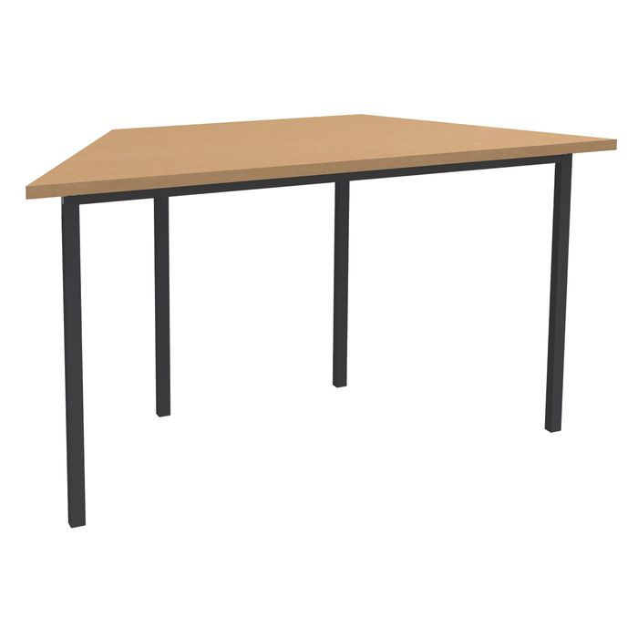 3253310154810-Table de réunion Trapèze - 140 x 70 cm - Pieds carrés anthracite - imitation Hêtre--0