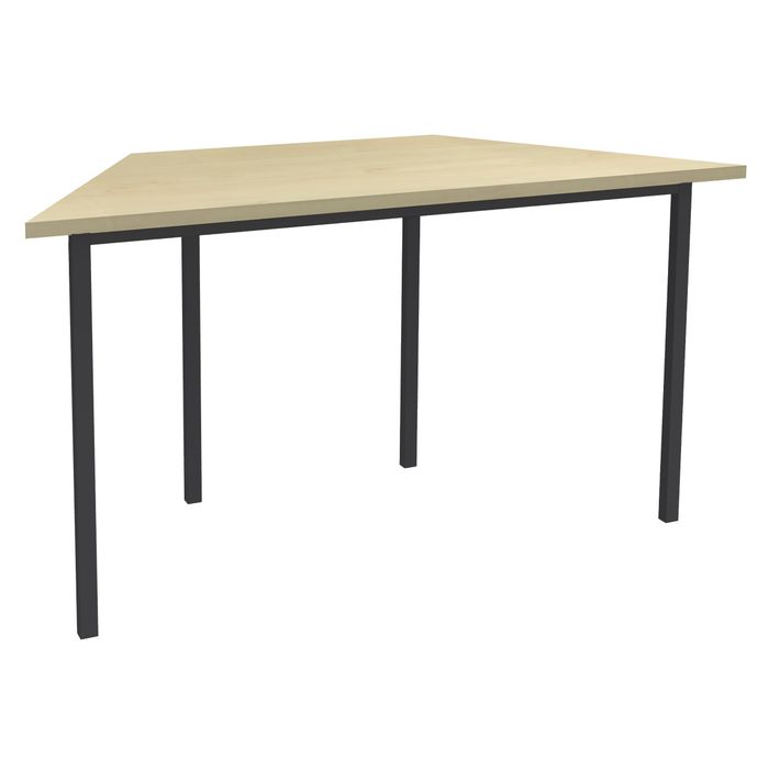 3253310129795-Table de réunion Trapèze - 120 x 60 cm - Pieds carrés anthracite - imitation Erable--0