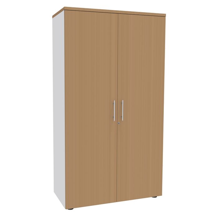 0404000124573-Armoire haute EXPRIM/URBAN/LOFTER/LEVEL - H180 x L80 x P47 - 2 portes - Corps Blanc perle - Dessus et portes--0