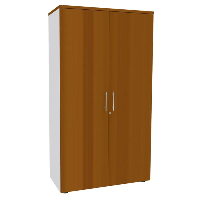 404000124597-Armoire haute EXPRIM/URBAN/LOFTER - H180 x L80 x P47 - 2 portes - Corps Blanc perle - Dessus et portes im--0