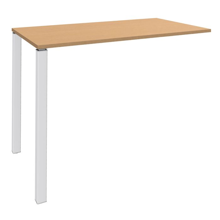 3253310166776-Table Lounge 2 Pieds - L140xH105xP80 cm - Pieds blanc - plateau imitation hêtre--0