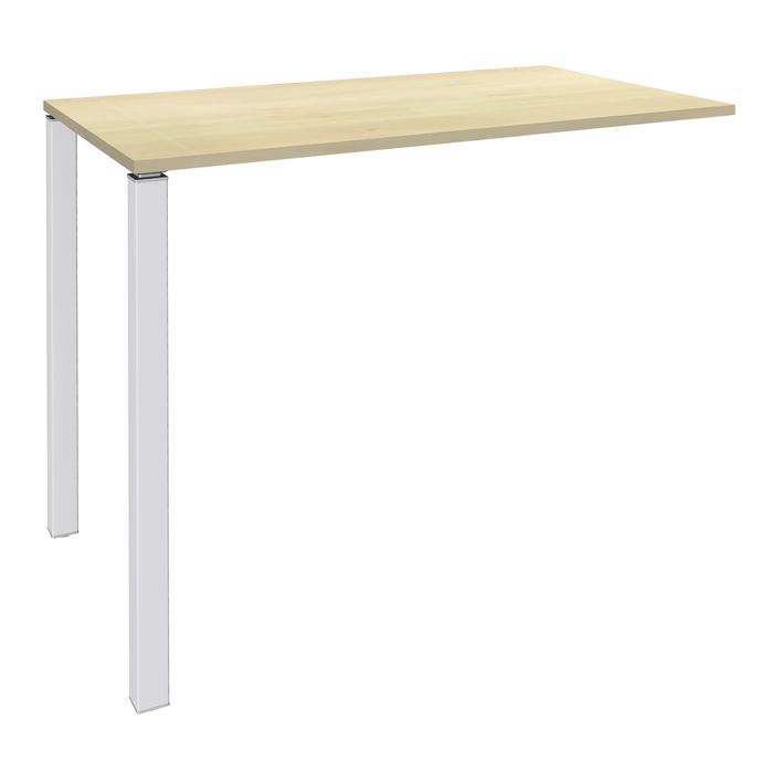 3253310166806-Table Lounge 2 Pieds - L140xH105xP80 cm - Pieds blanc - plateau imitation érable--0