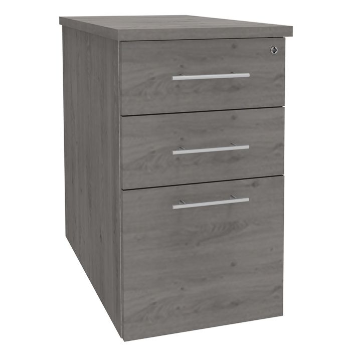 3253310161351-Caisson bout de bureau IDRA/DUAL - L43 x P80 cm - Imitation Chêne gris--0