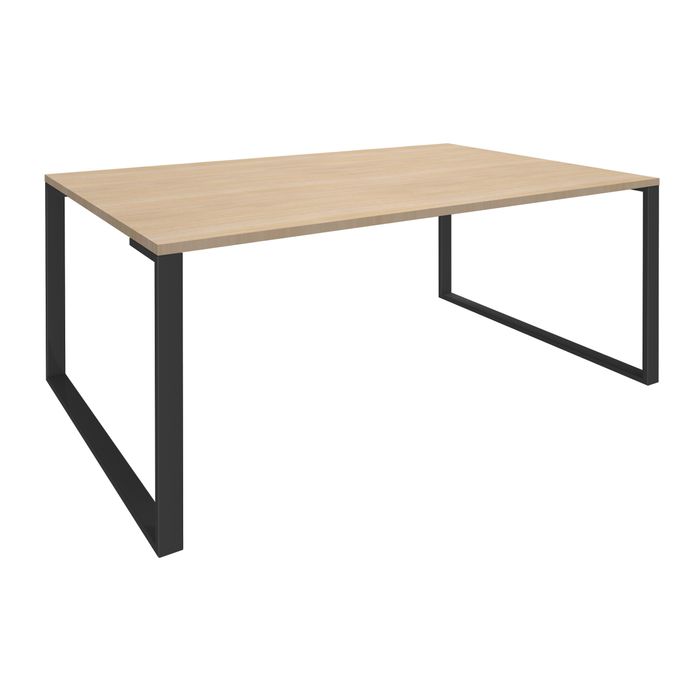 3253310171862-Bureau URBAN Manager - L180 x P100 x H72,5 cm - pieds carbone - plateau imitation chêne clair--0