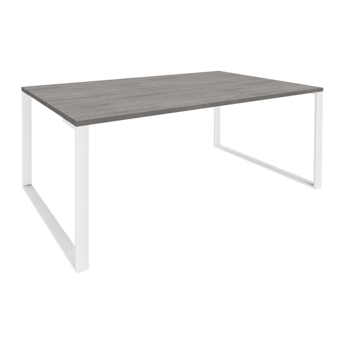 3253310167513-Bureau URBAN Manager - L180 x P100 x H72,5 cm - pieds blanc - plateau imitation chêne gris--0