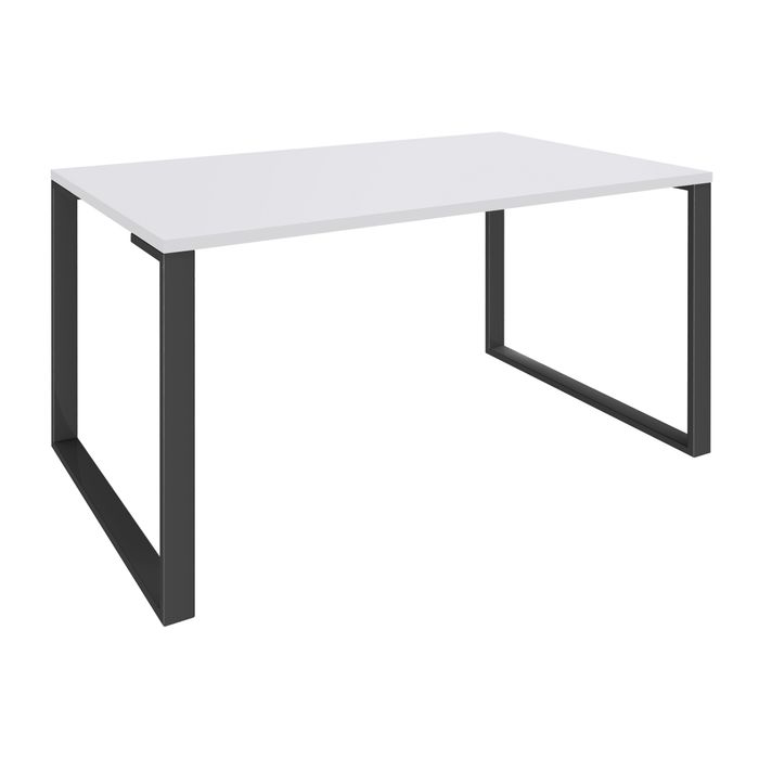 0404000122784-Bureau droit LOFTER - L140 cm - Plateau Blanc - pied Carbone--0