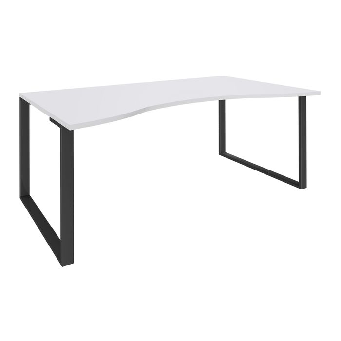 0404000123880-Bureau vague symétrique LOFTER - L180 cm - Plateau Blanc - pied Carbone--0