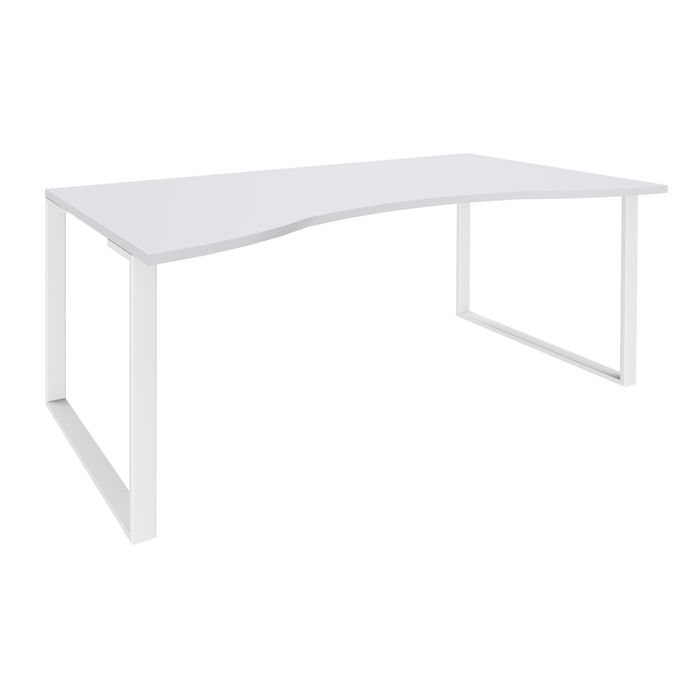 0404000123897-Bureau vague symétrique LOFTER - L180 cm - Plateau Blanc - pied Blanc--0