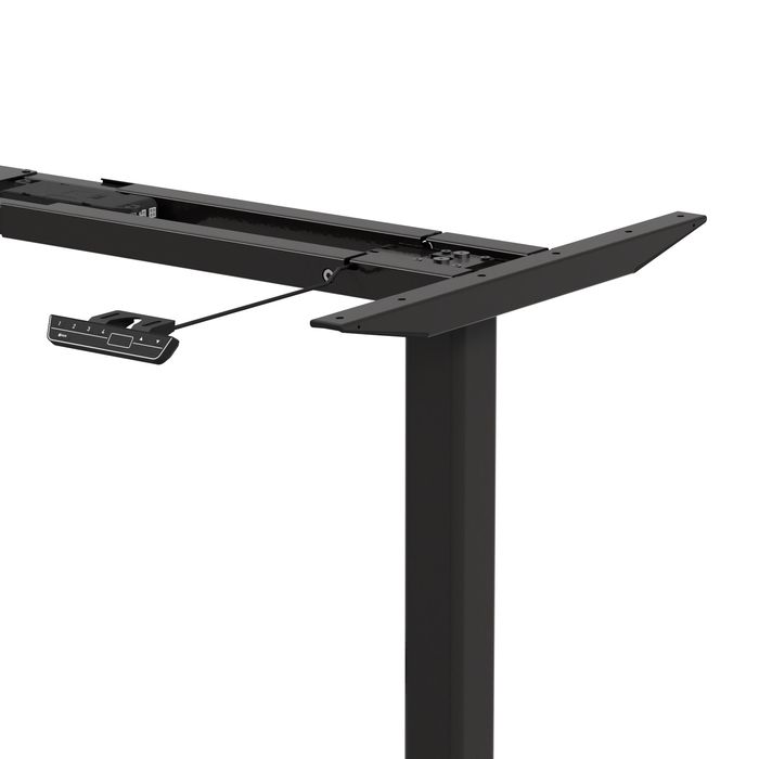 3760350285720-Bureau électrique VICTOR - L180x80cm - Pieds noirs - plateau chêne massif--3