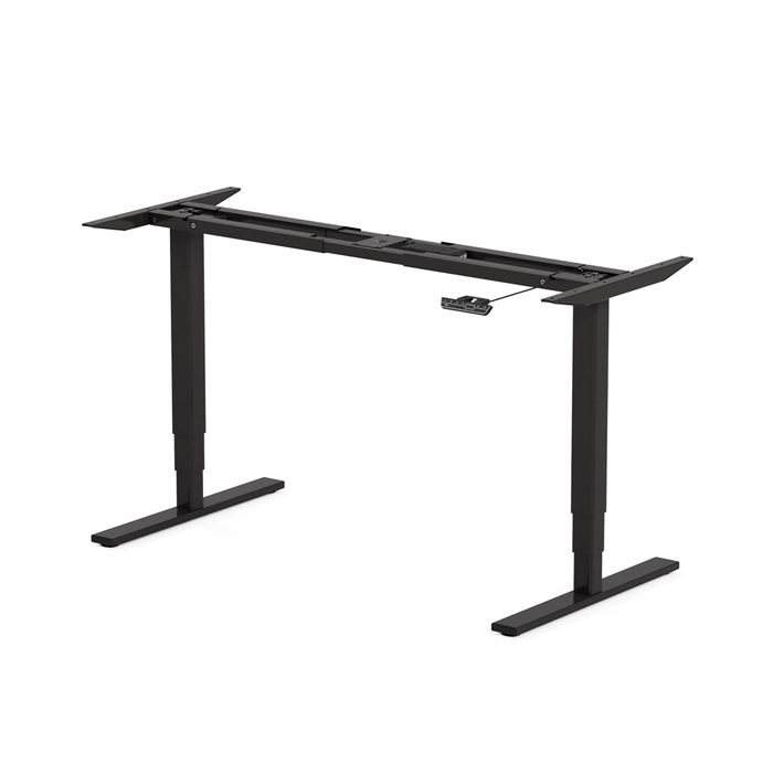 3760350285720-Bureau électrique VICTOR - L180x80cm - Pieds noirs - plateau chêne massif--1