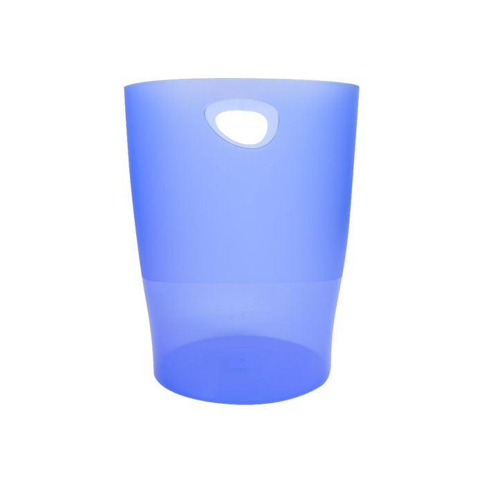 9002493037076-Exacompta Ecobin - Corbeille à papier 15L - bleu glacé translucide-Avant-1