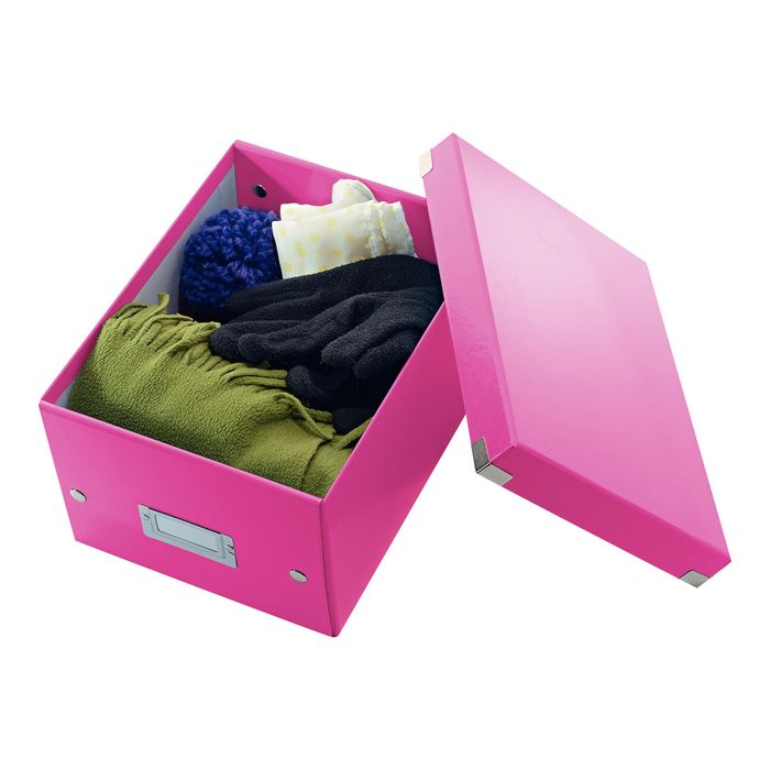 4002432398089-Leitz Click & Store - Boîte de rangement A5 - rose métallisé-Angle droit-1