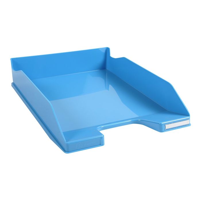 9002493110908-Exacompta COMBO Glossy - 6 Corbeilles à courrier turquoise-Angle gauche-1