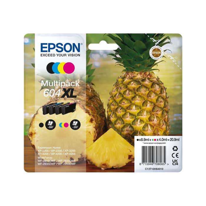 8715946708065-Epson 604XL Ananas - pack de 4 - noir, jaune, cyan, magenta - cartouche d'encre originale-Avant-1