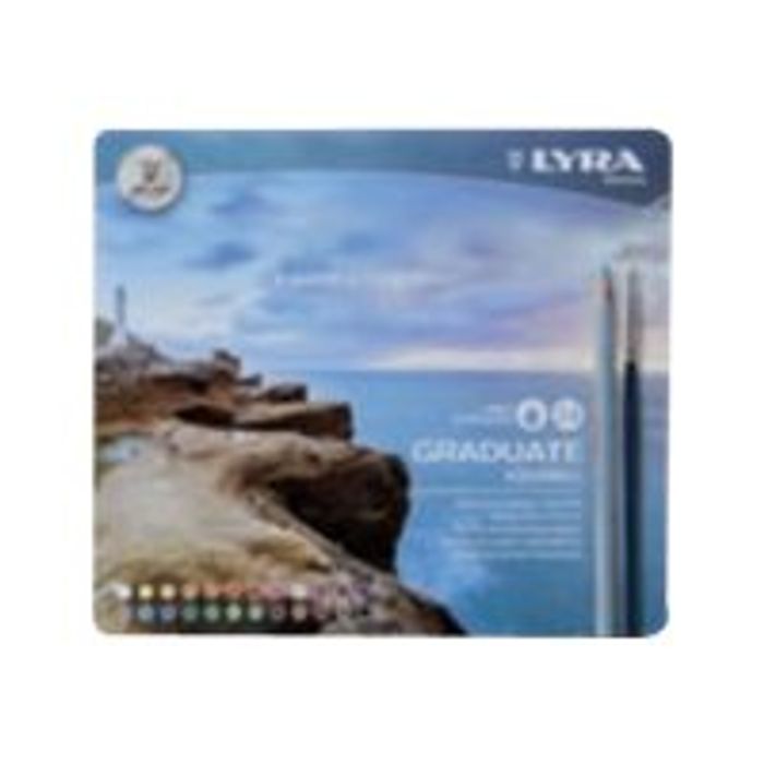 4084900213407-Lyra Graduate - 24 Crayons de couleur aquarellables - boîte métal-Avant-0