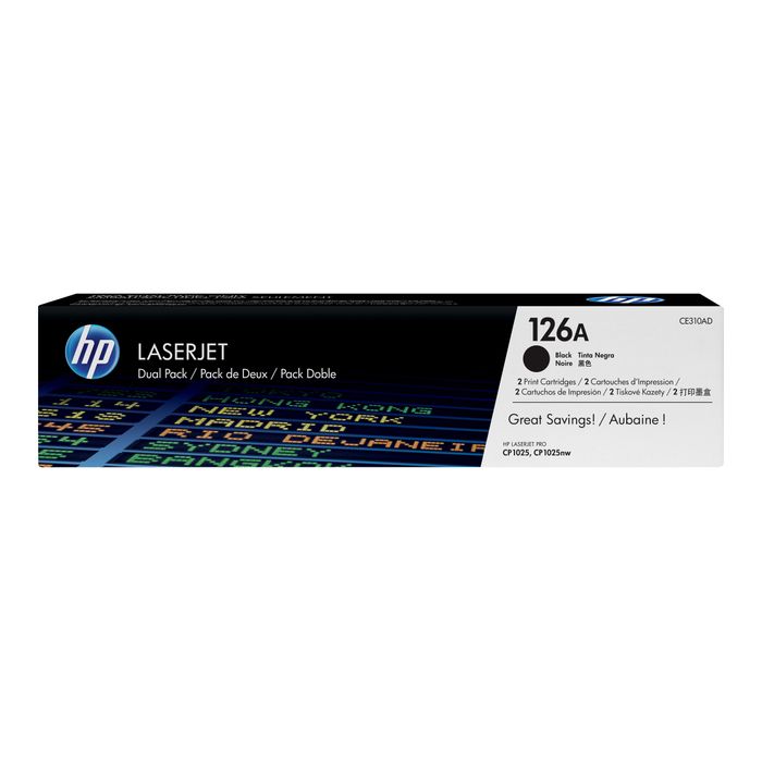 886112379674-HP 126A - Pack de 2 - noir - cartouche laser d'origine-Avant-1