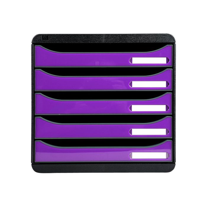 9002493423633-Exacompta BigBox Plus - Module de classement 5 tiroirs - noir/violet-Avant-0