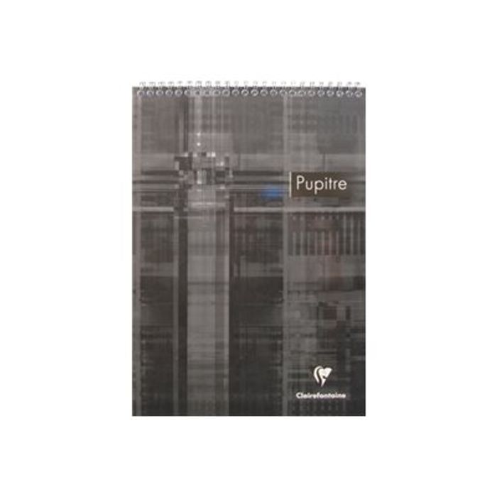 3329680815108-Clairefontaine - Bloc notes Pupitre - A4 - 160 pages - grands carreaux - à spirales - blanc-Avant-0