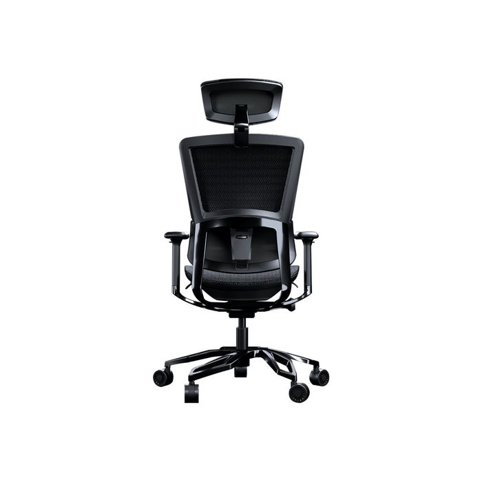 4710483770432-Fauteuil gamer ARGO - accoudoirs réglables - appui-tête intégré - noir-Arrière-4