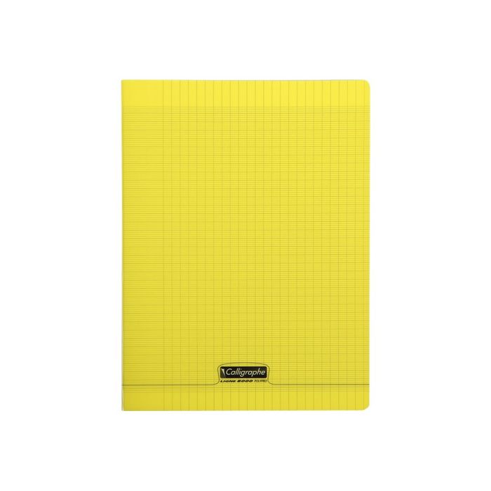 3210330181943-Calligraphe 8000 - Cahier polypro 24 x 32 cm - 96 pages - grands carreaux (Seyes) - jaune-Avant-0