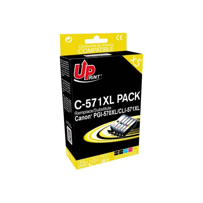 3584770895266-Cartouche compatible Canon CLI-571XL/PGI-570XL - pack de 5 - noir x2, cyan, magenta, jaune -Angle gauche-2