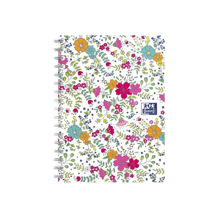 3020120113494-Oxford Floral - Carnet de notes à spirale - A6 - 100 pages - petits carreaux-Avant-1