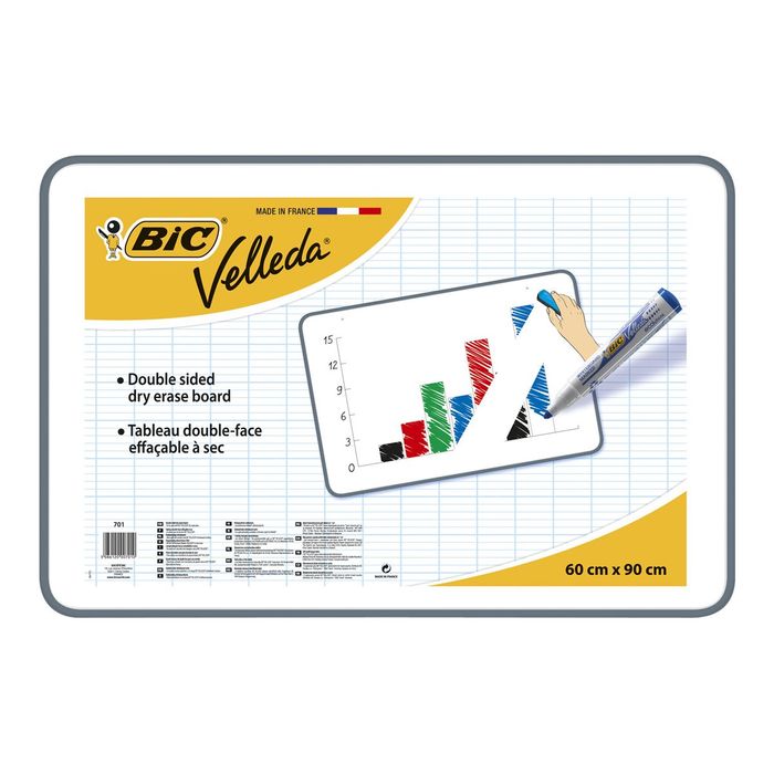 3086120007010-BIC Velleda - Ardoise blanche - 60 x 90 cm - double face-Avant-0