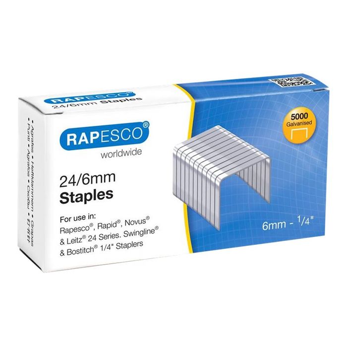 5018505555005-Rapesco - Boîte de 5000 agrafes 24/6 - jusqu'à 20 feuilles-Angle gauche-0