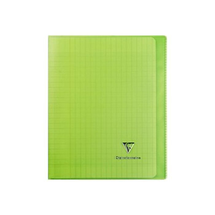 3037929514032-Clairefontaine Koverbook - Cahier polypro 17 x 22 cm - 96 pages - grands carreaux (Seyes) - vert-Avant-0