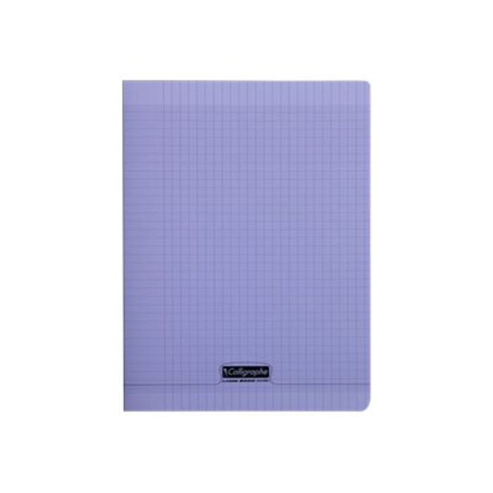 3210330183879-Calligraphe 8000 - Cahier polypro 24 x 32 cm - 96 pages - petits carreaux (5x5 mm) - violet-Avant-0