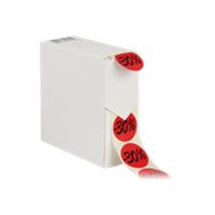 3760028771029-Logistipack - Boîte distributrice 500 étiquettes -30% - rouge-Angle gauche-0