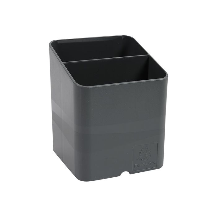 9002493099548-Exacompta Pen-Cube - Pot à crayons gris souris-Angle gauche-1