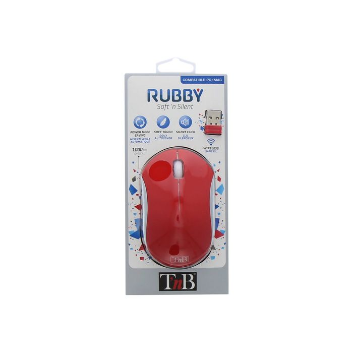 3303170095201-T'nB Rubby - souris sans fil silencieuse - rouge-Avant-5